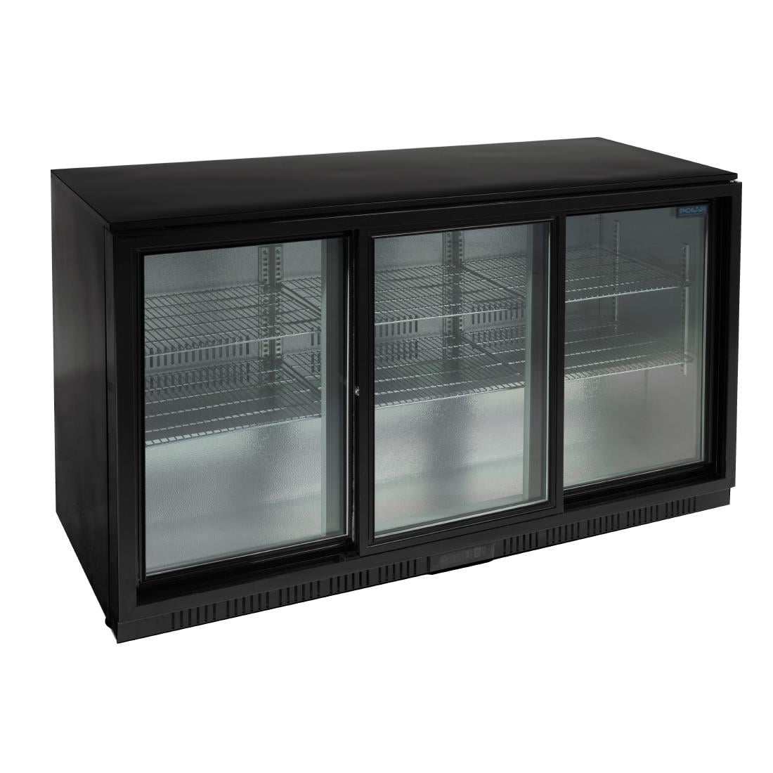 Arrière-bar trois portes coulissantes Polar Série G noir 320L GL013