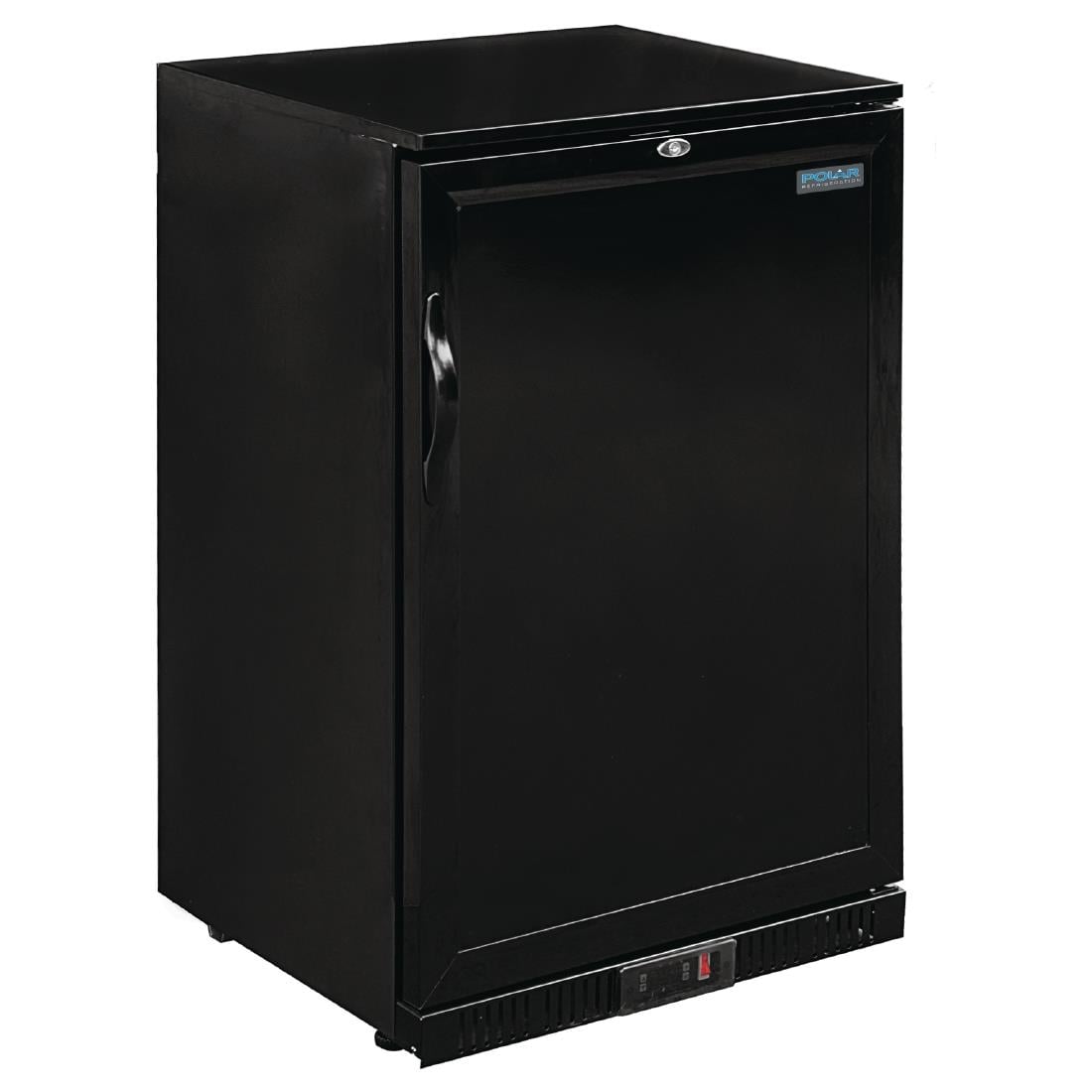Arrière-bar une porte pleine noir Polar Série G 900mm 138L GL015