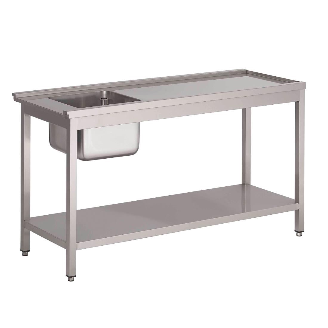 Table de prélavage gauche pour lave-vaisselle à capot GL896 Gastro M 120x59x85cm GL897
