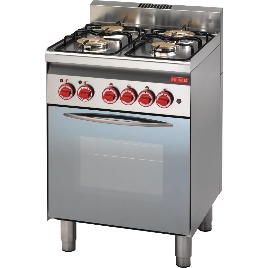Fourneau 4 feux gaz sur four électrique à convection, gril électrique et porte vitrée Gastro M 60/60CFGE GN012