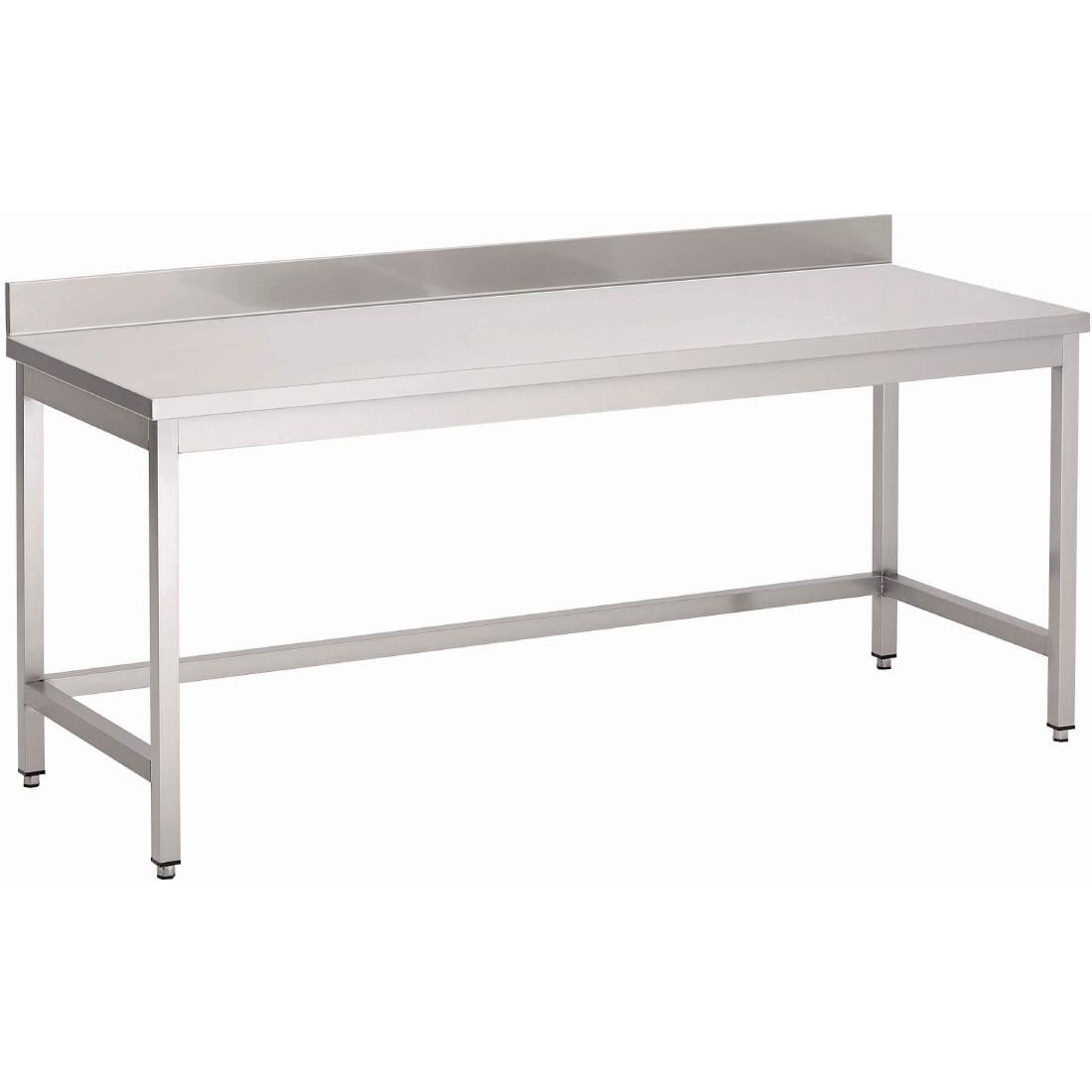 Table inox sans étagère basse avec dosseret Gastro M 1800 x 700 x 850mm GN120