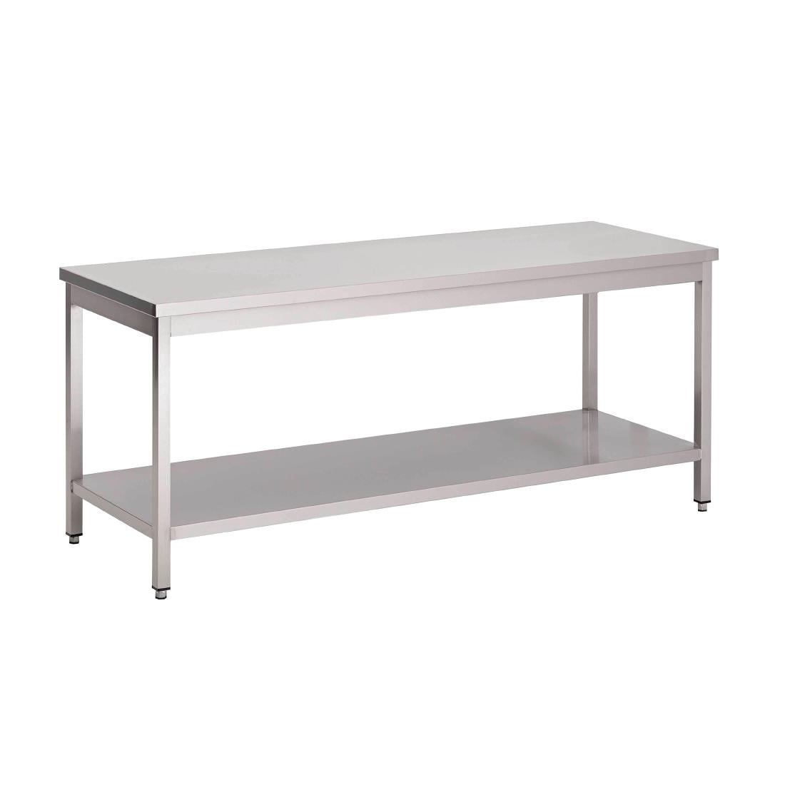 Table inox avec étagère basse Gastro M 2000 x 700 x 890mm GN129