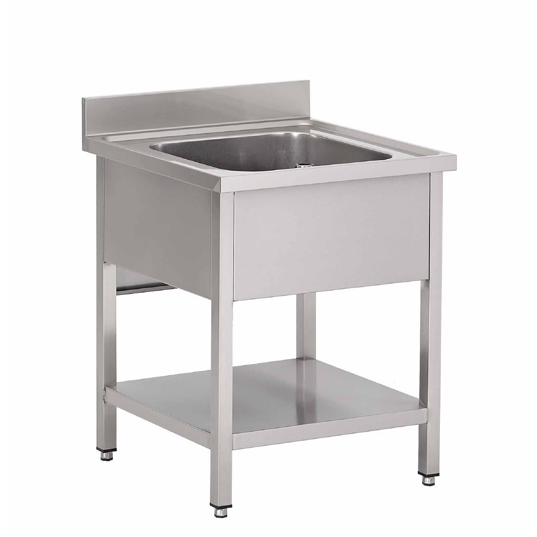 Plonge inox avec étagère basse Gastro M 1 bac 70 x 70 x 85 cm GN199