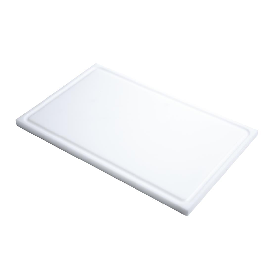 Planche à découper avec rigole GN1/2 en polyéthylène haute densité Gastro M  blanche GN320