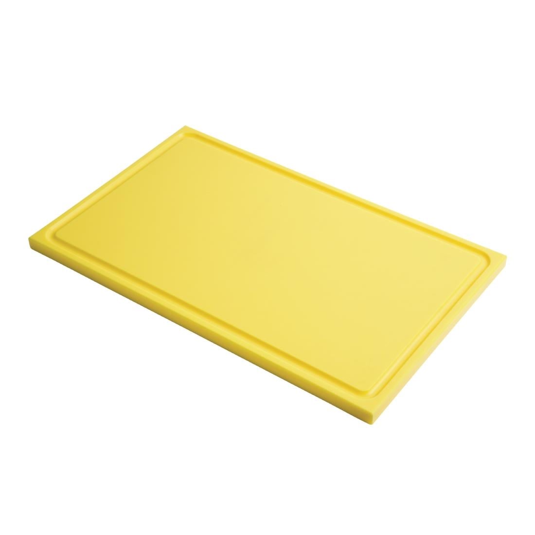 Planche à découper avec rigole GN1/1 en polyéthylène haute densité Gastro M  jaune GN333