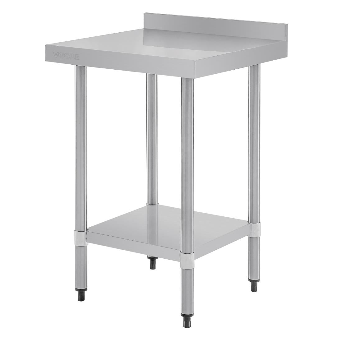 Table de préparation avec rebord en acier inoxydable Vogue 600 x 600mm T379