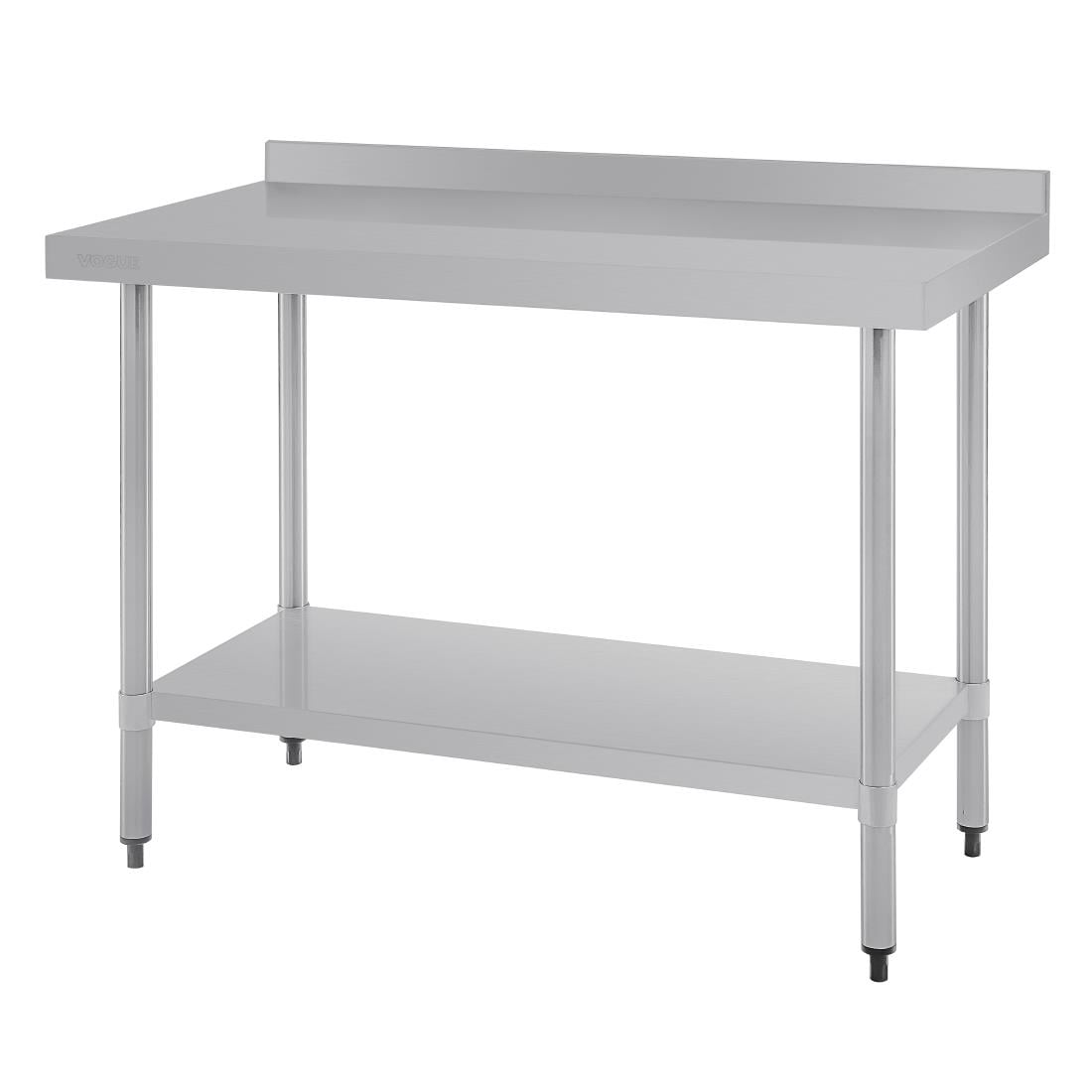Table de préparation avec rebord en acier inoxydable Vogue 1200 x 600mm T381