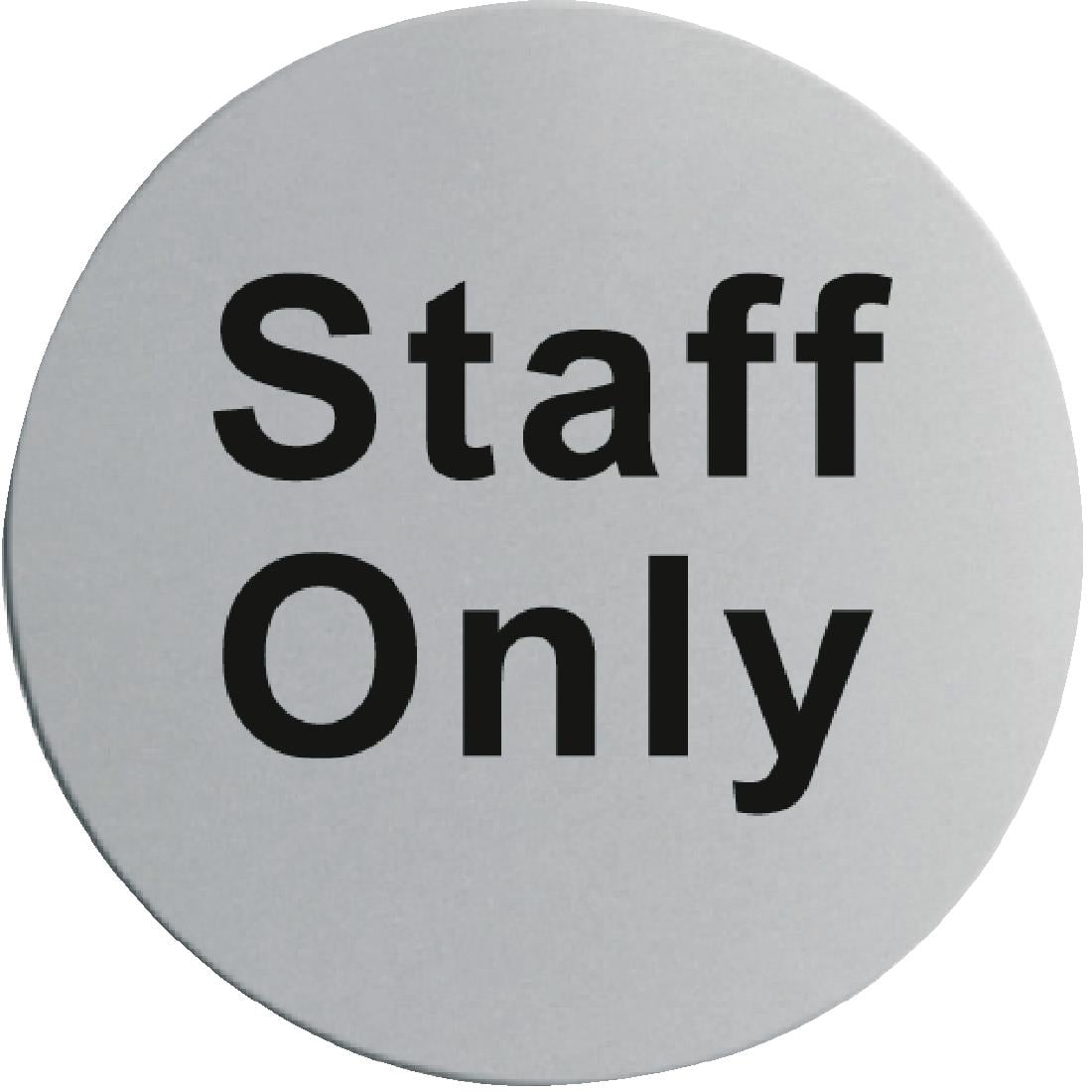 Plaque de porte inox - Staff only U060
